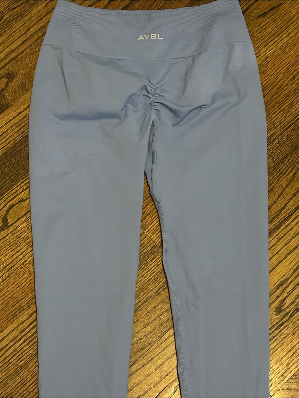 AYBL Ribbed Leggings with Subtle Scrunch in Slate Blue